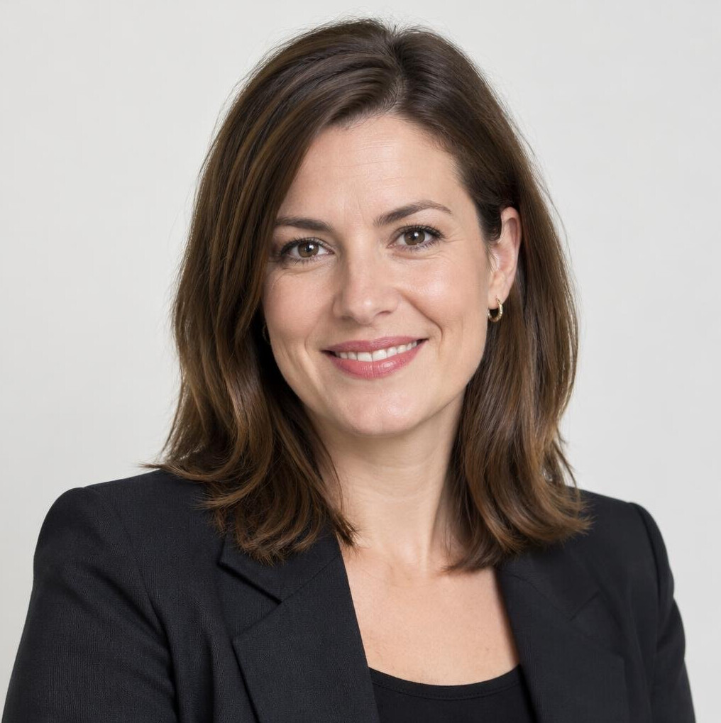 Portrait of a smiling businesswoman with shoulder-length hair